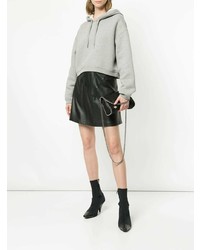 grauer Pullover mit einer Kapuze von T by Alexander Wang