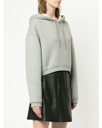 grauer Pullover mit einer Kapuze von T by Alexander Wang