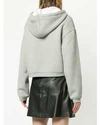 grauer Pullover mit einer Kapuze von T by Alexander Wang