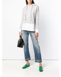 grauer Pullover mit einer Kapuze von Max & Moi