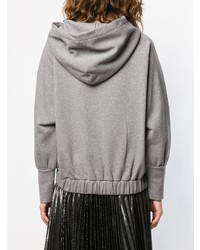 grauer Pullover mit einer Kapuze von Luisa Cerano