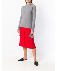 grauer Pullover mit einer Kapuze von Cashmere In Love