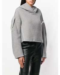 grauer Pullover mit einer Kapuze von Y-3