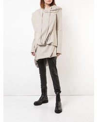 grauer Pullover mit einer Kapuze von Rick Owens DRKSHDW