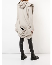 grauer Pullover mit einer Kapuze von Rick Owens DRKSHDW