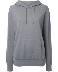 grauer Pullover mit einer Kapuze