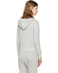 grauer Pullover mit einer Kapuze von R 13