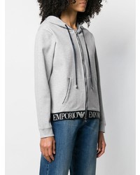 grauer Pullover mit einer Kapuze von Emporio Armani