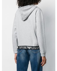 grauer Pullover mit einer Kapuze von Emporio Armani