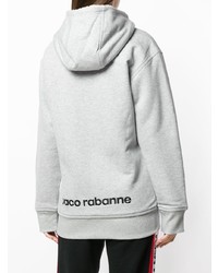 grauer Pullover mit einer Kapuze von Paco Rabanne