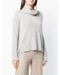 grauer Pullover mit einer weiten Rollkragen von Twin-Set
