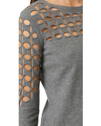 grauer Pullover mit geometrischem Muster von Milly