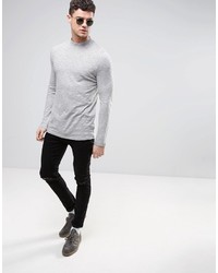 grauer Rollkragenpullover mit Reliefmuster von Asos