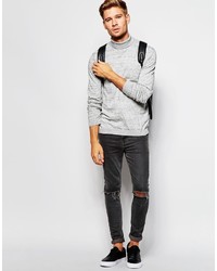 grauer Rollkragenpullover von Asos