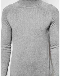 grauer Rollkragenpullover von Selected