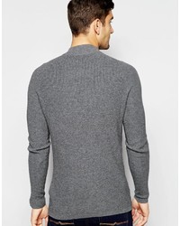 grauer Rollkragenpullover von Selected