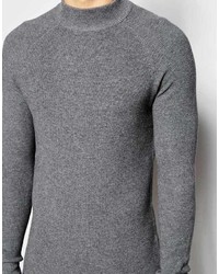 grauer Rollkragenpullover von Selected