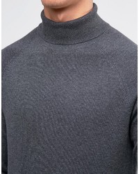 grauer Rollkragenpullover von Selected