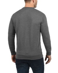 grauer Samt Pullover mit einem Rundhalsausschnitt von BLEND