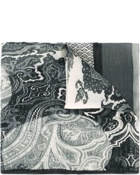 grauer Schal mit Paisley-Muster von Etro