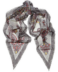 grauer Schal mit Paisley-Muster von Kate Moss