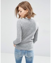 grauer Spitzepullover von Asos