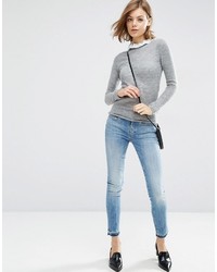 grauer Spitzepullover von Asos