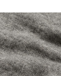 grauer Strick flauschiger Pullover mit einem Rundhalsausschnitt von Ami