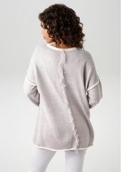 grauer Strick Oversize Pullover von Aniston CASUAL