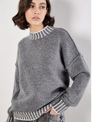 grauer Strick Oversize Pullover von Apricot