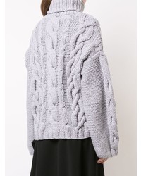 grauer Strick Oversize Pullover von Marina Moscone