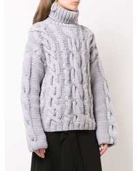 grauer Strick Oversize Pullover von Marina Moscone