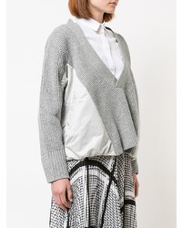 grauer Strick Oversize Pullover von Sacai