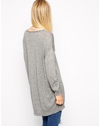 grauer Strick Oversize Pullover von Selected