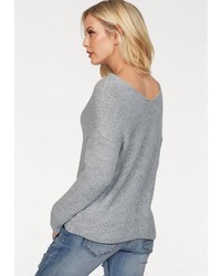 grauer Strick Oversize Pullover von Hailys