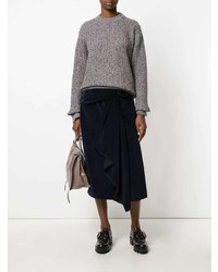 grauer Strick Oversize Pullover von Prada