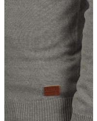 grauer Strick Pullover mit einem Kapuze von BLEND