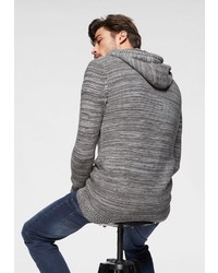 grauer Strick Pullover mit einem Kapuze von BRUNO BANANI