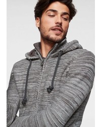 grauer Strick Pullover mit einem Kapuze von BRUNO BANANI