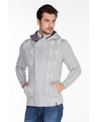 grauer Strick Pullover mit einem Kapuze von Cipo & Baxx