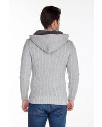 grauer Strick Pullover mit einem Kapuze von Cipo & Baxx