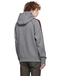 grauer Strick Pullover mit einem Kapuze von Gucci