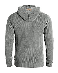 grauer Strick Pullover mit einem Kapuze von INDICODE