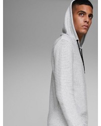 grauer Strick Pullover mit einem Kapuze von Jack & Jones