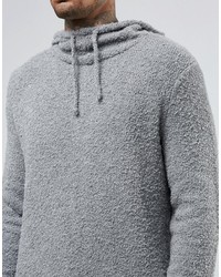 grauer Strick Pullover mit einem Kapuze von Asos