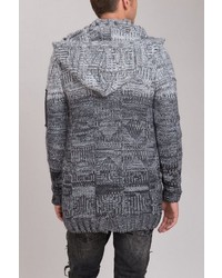 grauer Strick Pullover mit einem Kapuze von Redbridge