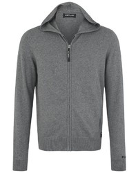 grauer Strick Pullover mit einem Kapuze von Replay