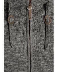 grauer Strick Pullover mit einem Kapuze von Solid