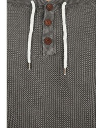 grauer Strick Pullover mit einem Kapuze von Solid