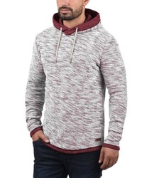 grauer Strick Pullover mit einem Kapuze von Solid